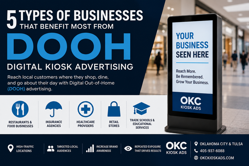 5 Types of Businesses That Benefit Most from DOOH and Digital Kiosk Advertising